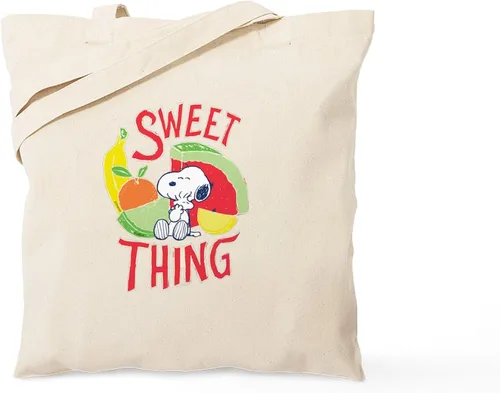 Vista 14 de CafePress Peanuts Snoopy Bolsa Tote de Lona Natural, Bolsa de Compras Reutilizable