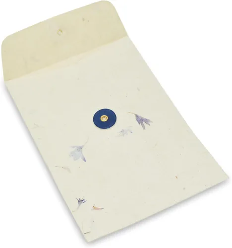 Vista 6 de Kathmandu Valley Co. Sobre de papel Lokta hecho a mano con cierre de botón de cuerda, funda para documentos, para invitaciones, correos, 4.5 x 6.5