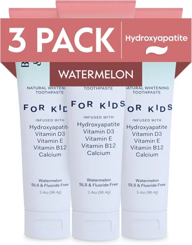 Vista 8 de Better & Better Pasta de dientes para niños Pasta de dientes natural de hidroxiapatita infundida con calcio y vitaminas D, E, B12 Libre de flúor