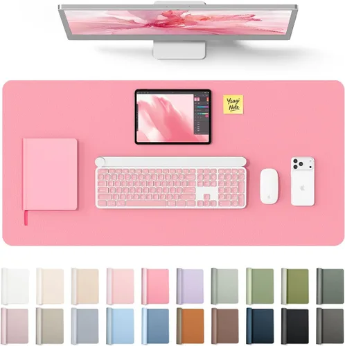 Vista 48 de YSAGi Protector de cuero para escritorio, alfombrilla de escritorio de oficina, alfombrilla grande para mouse, antideslizante, de piel sintética