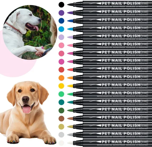 Vista 2 de Esmalte de uñas para perros, regalo de cumpleaños para perros, 18 colores de esmalte de uñas de perro, de secado rápido, seguro para perros,