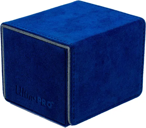 Vista 5 de Ultra Pro - Caja de cubierta Vivid Alcove Edge (azul) - Protege y almacena hasta 100 tarjetas de tamaño estándar de doble funda, perfecta