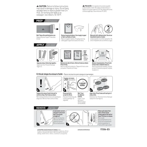 Vista 11 de Command - Tiras de velcro para colgar cuadros, grandes, color blanco , 17206-6ES (4PK)