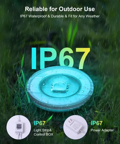 Vista 4 de Fussion Luces permanentes para exteriores de 200 pies para casa, luces LED RGB inteligentes 2025 con control remoto de aplicación, IP67 impermeable