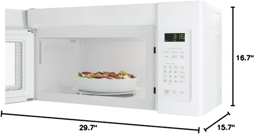 Vista 5 de GE JNM3163DJWW Microondas blanco sobre el rango de 1.6 pies cúbicos