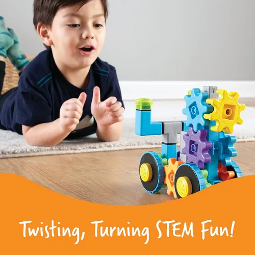 Vista 2 de Learning Resources Gears, juego de construcción Rover Gears, actividades STEM, habilidades motoras finas, kit de explorador para niños pequeños