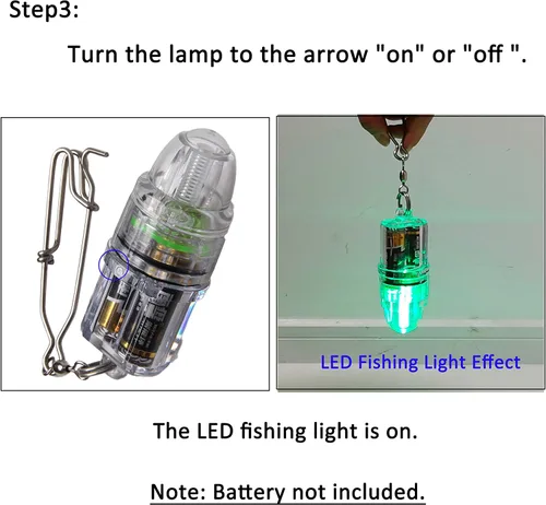 Vista 6 de JSHANMEI Luz de pesca subacuática, luces de caída profunda de 4.3 pulgadas, impermeable, señuelo de pesca subacuático, luz de atracción