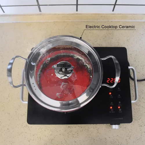 Vista 5 de ABHOME - Cacerola de vidrio con tapa para cocinar, olla de vidrio, resistente al calor, acero inoxidable, doble asa, cristalería transparente