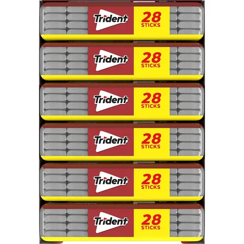 Vista 16 de Trident Cinnamon - Goma de mascar sin azúcar, sabor a canela, 6 paquetes de bolsillo de 28 unidades (168 unidades en total)