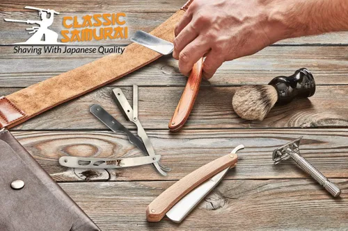 Vista 4 de CS-102, barbero profesional de borde recto de afeitar de acero inoxidable con hojas de afeitar de 100 unidades de filo simple, Plateado, 1