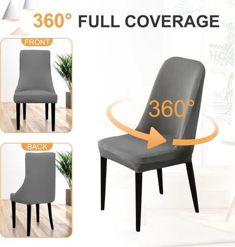 Vista 5 de 100% Waterproof Chair Covers for Dining Room 2 Pack Stretch Dining Chair Cover Spandex Dinning Chair Slipcovers Kitchen Chair Seat Slip Covers