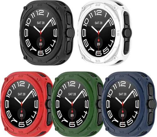 Funda para Samsung Galaxy Watch Ultra de 1.850 in (2025/2024), colorida funda protectora de silicona a prueba de golpes para Galaxy Watch 7 Ultra y