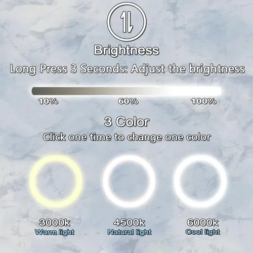 Vista 3 de Espejo de arco LED con luces de 16 x 24 pulgadas, espejo arqueado iluminado para baño, mesa de maquillaje, pared, espejo de tocador con luz