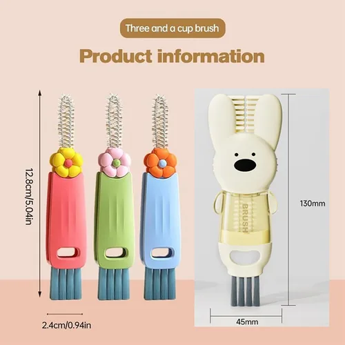 Vista 2 de Cepillo de limpieza de tapa de taza 3 en 1, cepillos de limpieza de cubierta de sellado 2025, cepillo de limpieza de grietas, cepillo limpiador de 3