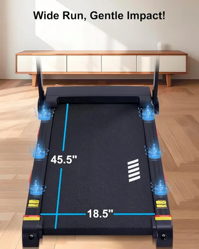 Vista 4 de ATEEDGE Cinta de correr con inclinación automática, 20% de inclinación, 3.0 HP, máquina de correr de 10 MPH, correa ancha de 18.5 pulgadas