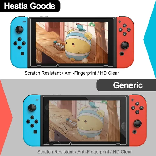 Vista 5 de daydayup Paquete de 3 Protector de pantalla de vidrio templado compatible con Nintendo Switch - Protector de pantalla transparente HD antiarañazos