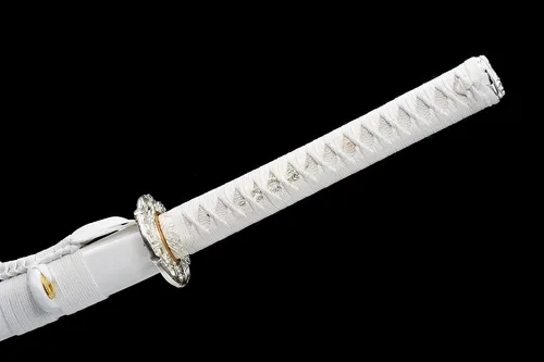 Vista 5 de Espada Katana Tradicional Forjada a Mano con Templado de Calor/Arcilla Verdaderas Katanas de Acero al Carbono 1060/1095 T10, Afilar, Espiga