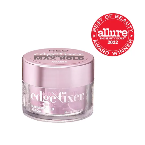 Vista 2 de Red by Kiss Edge Fixer 24 Hour Maximum Hold Edge Wax No Flaking Biotina B7 Gel para el cabello con infusión de biotina B7, 1.01 onzas líquidas
