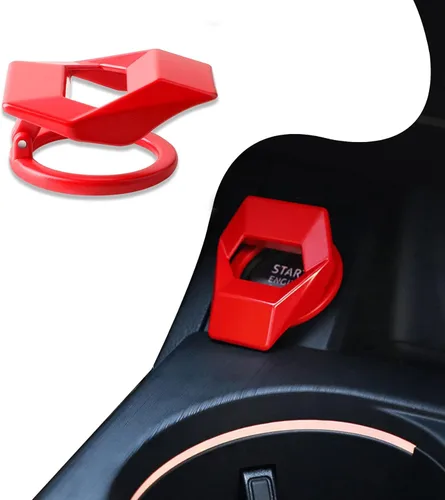 Vista 8 de Cubierta de botón de arranque/parada del motor Middrivr, control de potencia del coche de aleación de zinc de fibra de carbono, cubierta protectora