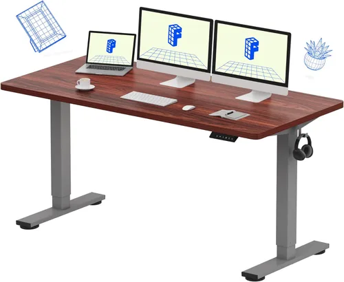 Vista 47 de FLEXISPOT EN1 Escritorio eléctrico de pie de una pieza de 48 x 24 pulgadas, altura ajustable, para oficina en casa