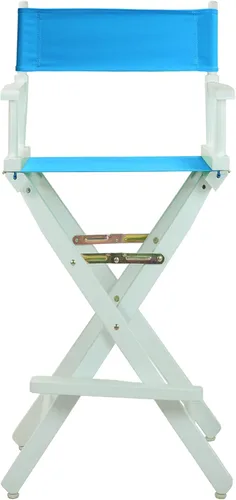 Vista 215 de Casual Home - Silla de director de 30 in, marco blanco, con lona color blanco, altura de barra