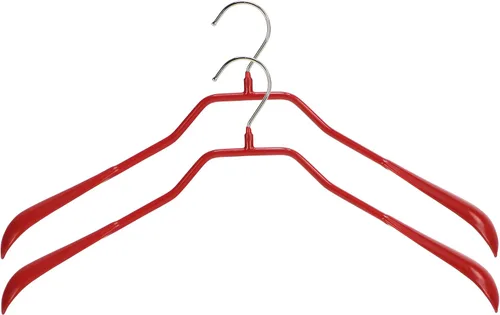 Vista 23 de Mawa by Reston Lloyd BodyForm Series - Percha antideslizante que ahorra espacio para chaquetas, trajes y abrigos, 16-1/2 pulgadas, estilo 42/L, Rojo