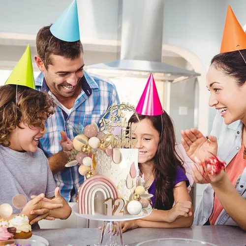 Vista 5 de 47 piezas de decoración de pastel de madera Oh Baby Cake Topper, decoraciones de pastel de bolas Boho para baby shower, recién nacido, cumpleaños