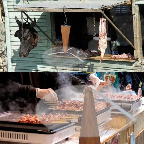 Vista 7 de Ventilador de mesa portátil de grano de madera, 3 unidades, para exteriores