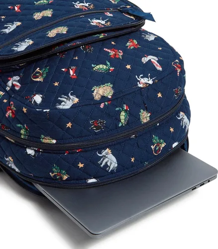 Vista 4 de Vera Bradley Mochila Campus de algodón para mujer Motivos de globo de nieve - Algodón reciclado