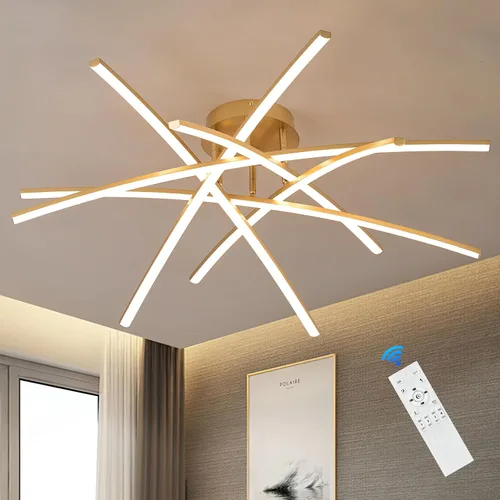 Vista 18 de Lámpara de Araña LED Moderna 18W Regulable Níquel Montaje Semi Empotrado Luminaria de Techo para Cocina, Comedor, Vestíbulo, Entrada, 23.82