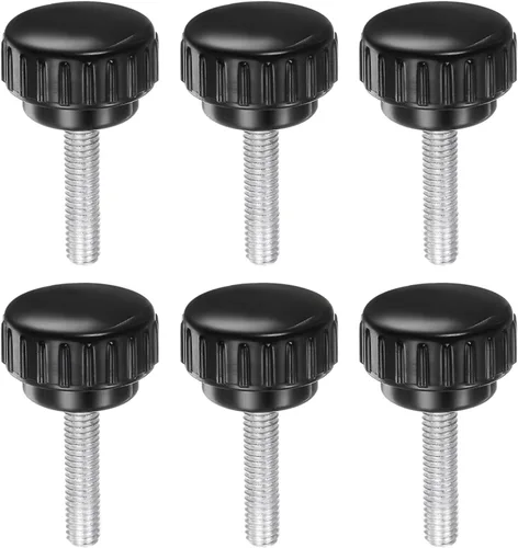 Vista 50 de uxcell 6 perillas de sujeción moleteadas M5 x 0.315 in métricas de acero inoxidable 304 rosca macho tornillo de pulgar en tipo 0.866 in cabeza
