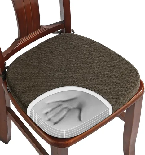 Vista 19 de BUYUE Cojín de Lujo de Espuma Viscoelástica 100% Pura para Silla 1 Paquete, Jacquard 16" Forma de U Cómodo Cojín para Silla de Comedor, Cojín