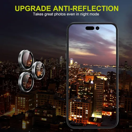 Vista 6 de WSKEN Protector de lente de cámara para iPhone 14 Pro/iPhone 14 Pro Max, [modo de disparo nocturno] Protector de pantalla de vidrio templado HD