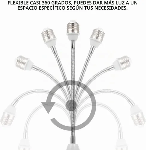 Vista 4 de Extensor de enchufe de luz flexible E27/Extensor de bombilla ajustable para accesorios de iluminación del hogar/Soporte de enchufe de luz LED, etc.