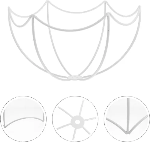 Vista 6 de LIFKOME Marco de pantalla de lámpara de alambre, pantalla de lámpara de bricolaje, anillo de luz de alambre, protector de jaula de luz de bricolaje