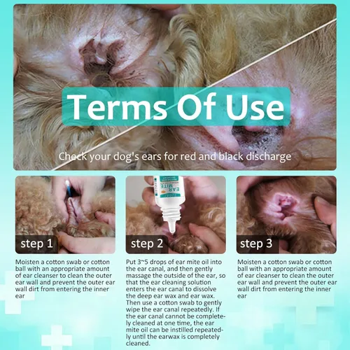 Vista 7 de Tratamiento de ácaros de oído para perros, tratamiento de infección de oído de perro, gotas para los oídos para aliviar la picazón en las orejas