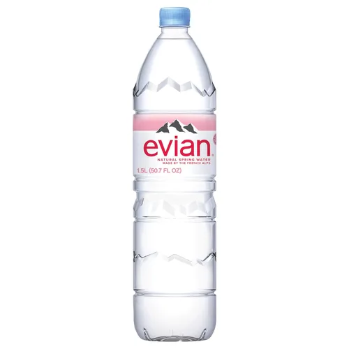 Vista 12 de Evian Agua de manantial natural, botellas de 1.5 L, paquete de 6