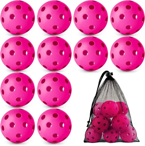 Coopay Paquete de 12/50/100 pelotas de práctica de béisbol, bolas de entrenamiento de plástico, bolas de sóftbol huecas ligeras con una bolsa de