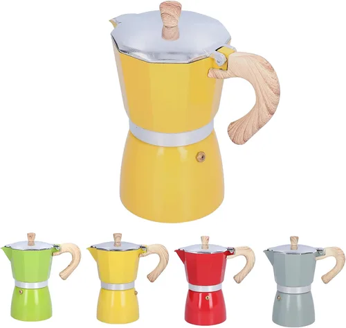 Vista 9 de Cafetera estilo italiano clásico Moka Pot Cafetera cubana Moka Pot Percolator hace un delicioso café de aluminio para cocina, hogar, cafetería