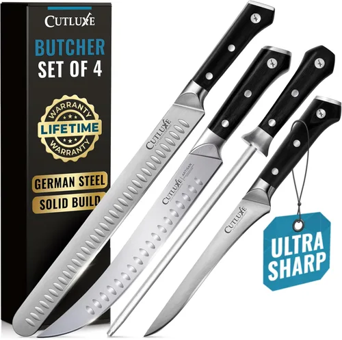 Vista 10 de Cutluxe Juego de Cuchillos de Trinchar para Barbacoa y Pechuga – Cuchillo de Cortar y Deshuesar de Acero Alemán Súper Afilado para Cortar Carne