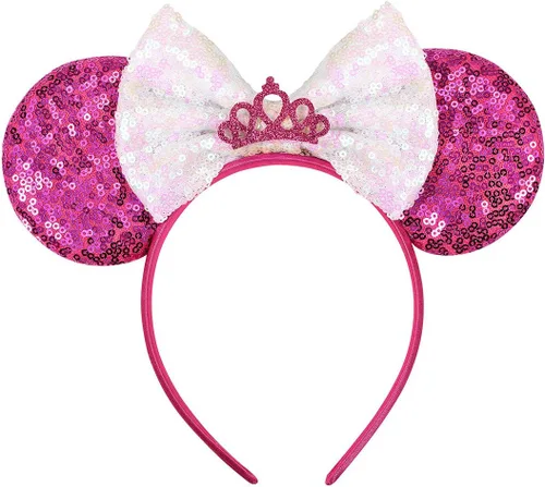 Vista 24 de FANYITY Orejas de ratón, diadema de lentejuelas con orejas de ratón para niños, niñas y mujeres (TW)