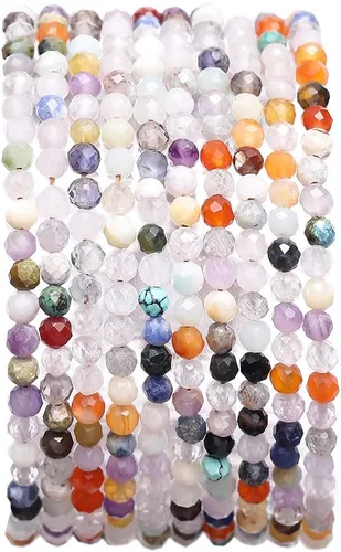 Vista 10 de Cuentas de piedra natural africana de turquesa faceted rondelle 3x4mm semipreciosas sueltas para hacer joyas 38cm