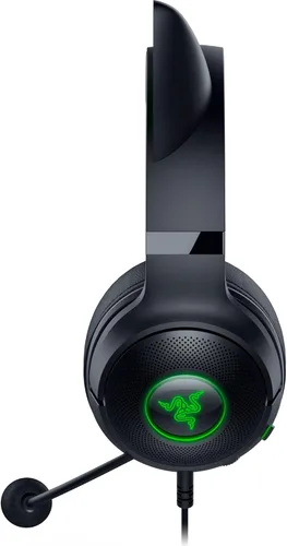 Vista 10 de Razer Kraken Kitty V2 Auriculares USB con cable orejas de gatito RGB Chroma - Iluminación reactiva de transmisión - Micrófono cardioide HyperClear