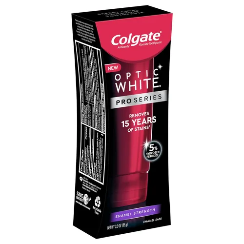 Vista 10 de Colgate Optic White Pro Series Pasta dental blanqueadora con 5% de peróxido de hidrógeno, resistencia al esmalte, tubo de 3 onzas