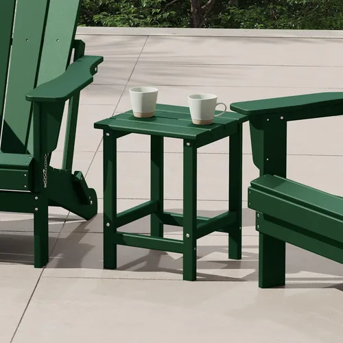 Vista 45 de Costaelm Mesas Laterales Cuadradas para Exteriores, Mesas de Patio Adirondack para Exteriores, Mesa Lateral de Patio de HDPE Resistente a