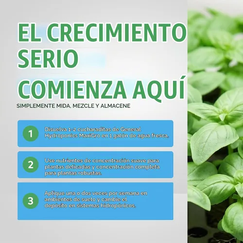 Vista 5 de General Hydroponics MaxiGro - Alimento vegetal para un crecimiento vigoroso, 2.2 libras.