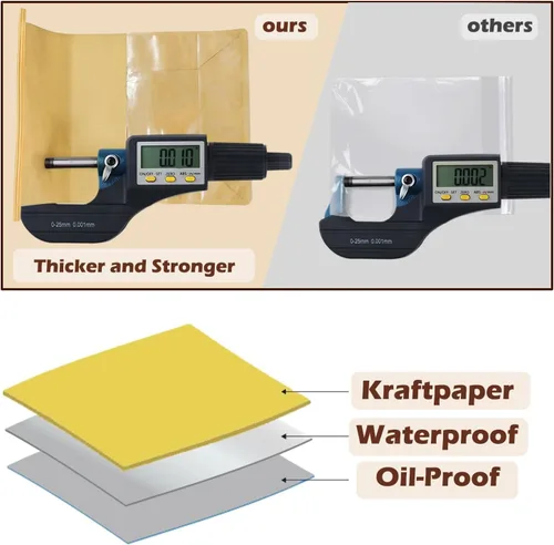 Vista 3 de Paquete de 50 bolsas de galletas con sello, 8.2 x 3.9 x 3.1 pulgadas, bolsas de panadería con cierre de estaño con ventana, bolsa de embalaje