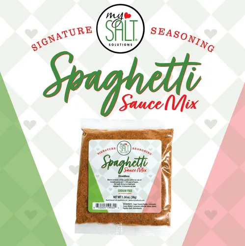 Vista 6 de MySALT - Mezcla de salsa de espagueti, paquete de 3, condimento sin sodio para noche clásica de espagueti, fácil preparación de comidas bajas