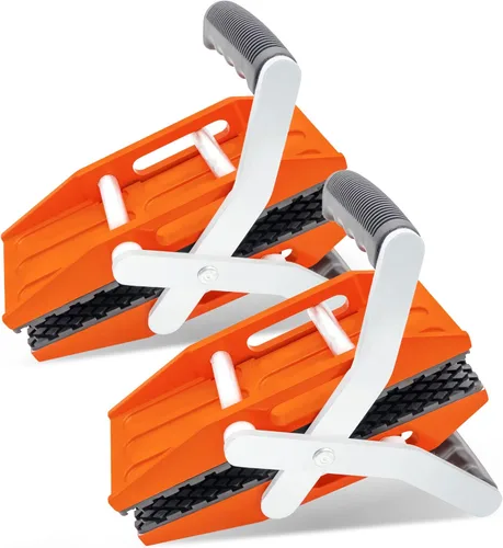 Vista 7 de Paquete de 2 abrazaderas de transporte de piedra de doble mano con revestimiento de goma negra, herramientas de elevación de paneles de granito