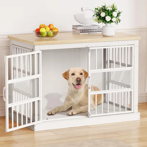 Vista 14 de VOPEAK Mueble de jaula para perros de 27.5", jaula para perros resistente a mordiscos para perros pequeños y cachorros, jaulas para perros